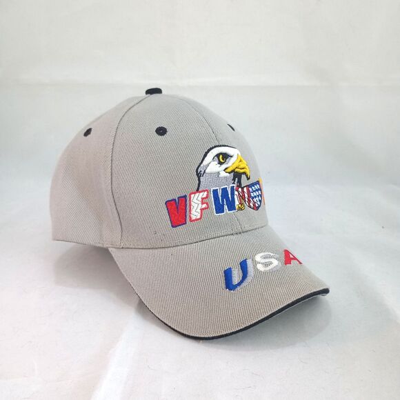 VFW USA Eagle Flag Baseball Cap – Thick Embroidery Veteran Hat 6 Panel - Picture 2 of 7